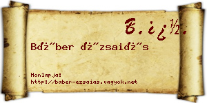 Báber Ézsaiás névjegykártya